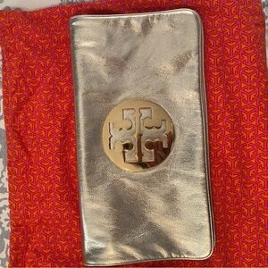 Tory Burch Metallic Gold Clutch